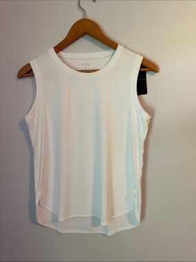 NWT Sleeveless White Performance Tank Top made in Italy.